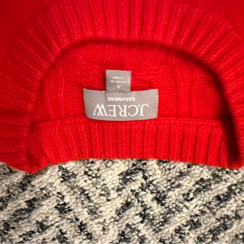 J. Crew Vibrant Red Cashmere Knit s short sleeve
